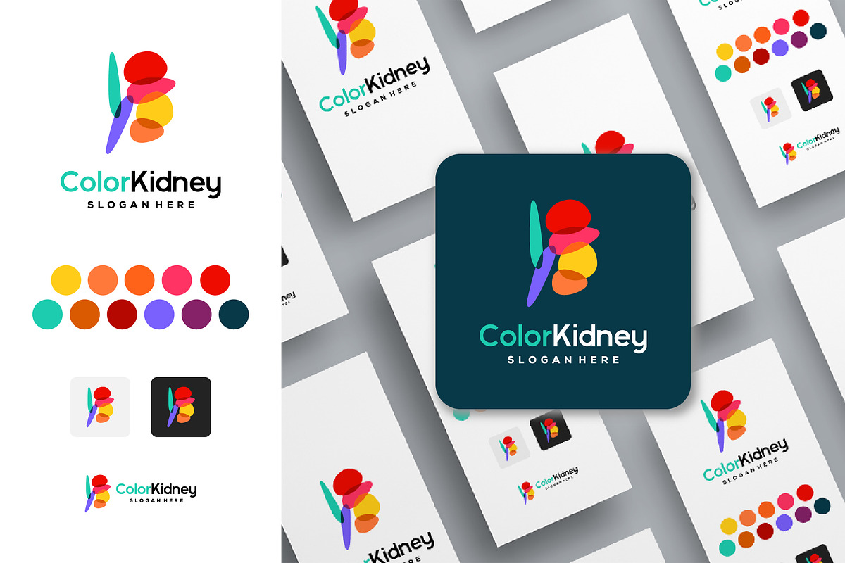 Set of Colorful Kidney Care logo, a Branding & Logo Template by Lucky Creative (Photo 4 of 5)
