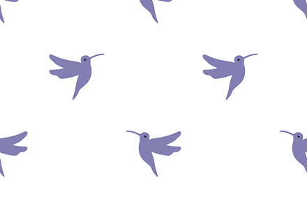 Seamless hummingbirds pattern