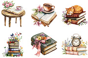 Book Lover Girl Reading Clipart, a Seasonal Illustration by Designking (Thumbnail 5 of 5)
