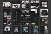 Soft Black Instagram Pack PS & Canva, a Social Media Template by Studio Siv (Thumbnail 1 of 6)
