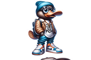 Streetwear Graffiti Platypus PNG Set