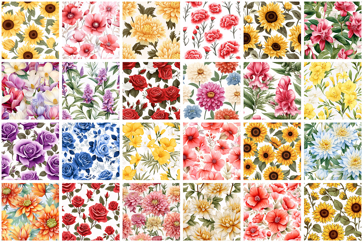 Spring Flowers Seamless Pattern, a Pattern Graphic by Forhadx5 (Photo 7 of 20)