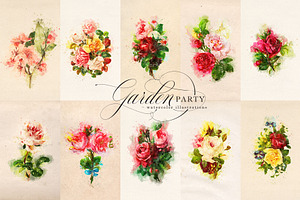 Garden Party Watercolor Graphics