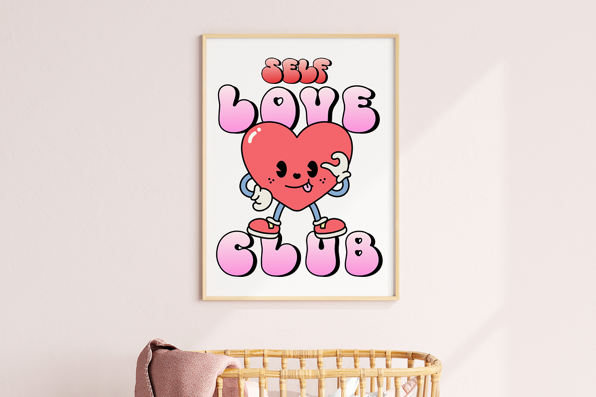 Retro Heart Font + Clipart, a Handwritten Font by Babymimiart (Photo 2 of 7)