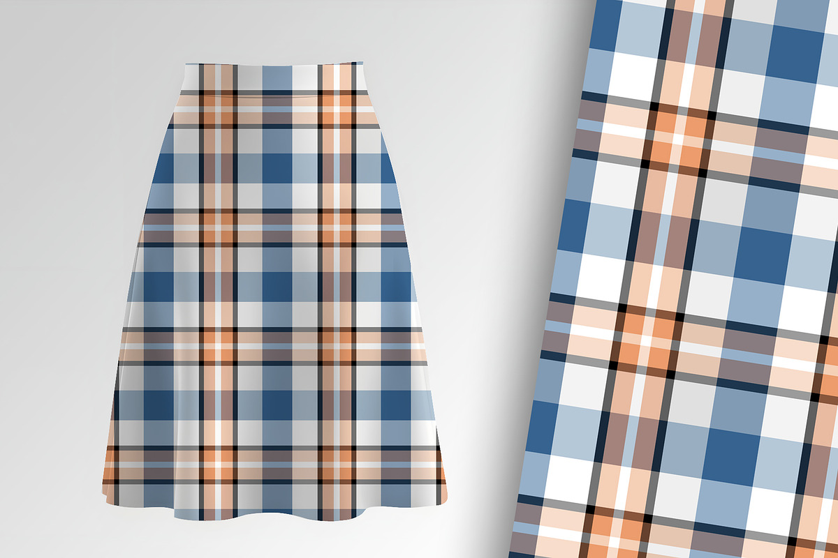 Peach Blue and Grey and Retro 60s Pl, a Pattern Graphic by Sharon Schwalbe (Photo 1 of 5)