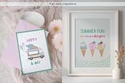 Ice Cream Summer Vector Clipart, a Decorative Illustration by Jenny Quince (Thumbnail 4 of 10)
