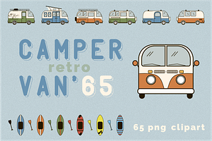 CamperVan ’65. Clipart collection