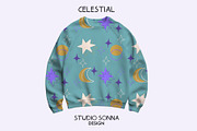 Celestial green, a Pattern Graphic by StudioSonna (Thumbnail 2 of 3)