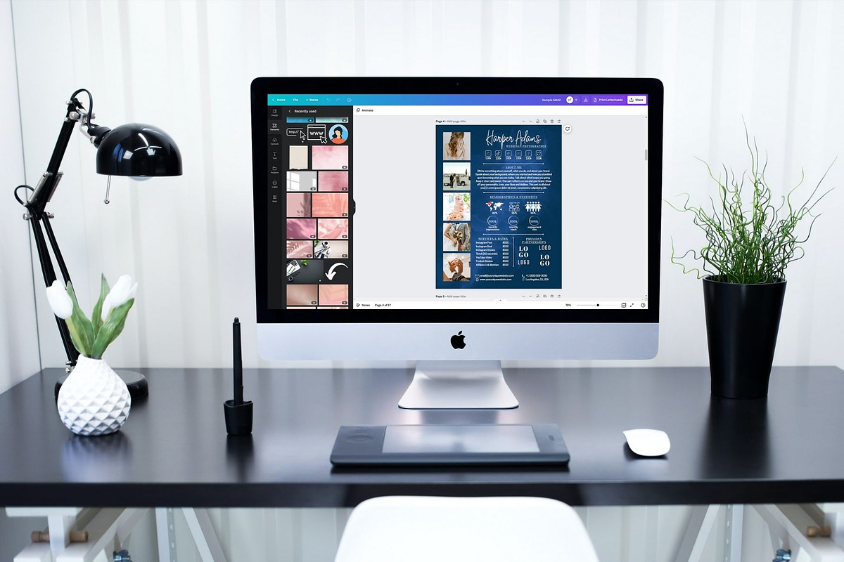 Two Page Media Kit in Navy Blue, a Templates & Theme by ProductiveandFree (Photo 8 of 10)