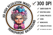 Crazy Old Lady Christmas Sublimation, an Illustration by Craft Nest (Thumbnail 4 of 9)