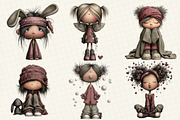 Whimsical Girls Clipart Bundle, an Illustration by DreamCafeArt (Thumbnail 7 of 8)
