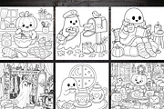 80 Cute Spooky Coloring Pages Bundle, a Brochure Template by LA Design (Thumbnail 4 of 10)