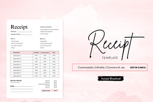 Simple Receipt Template, Receipt PDF, a Print Template by BrushstrokeArtGB