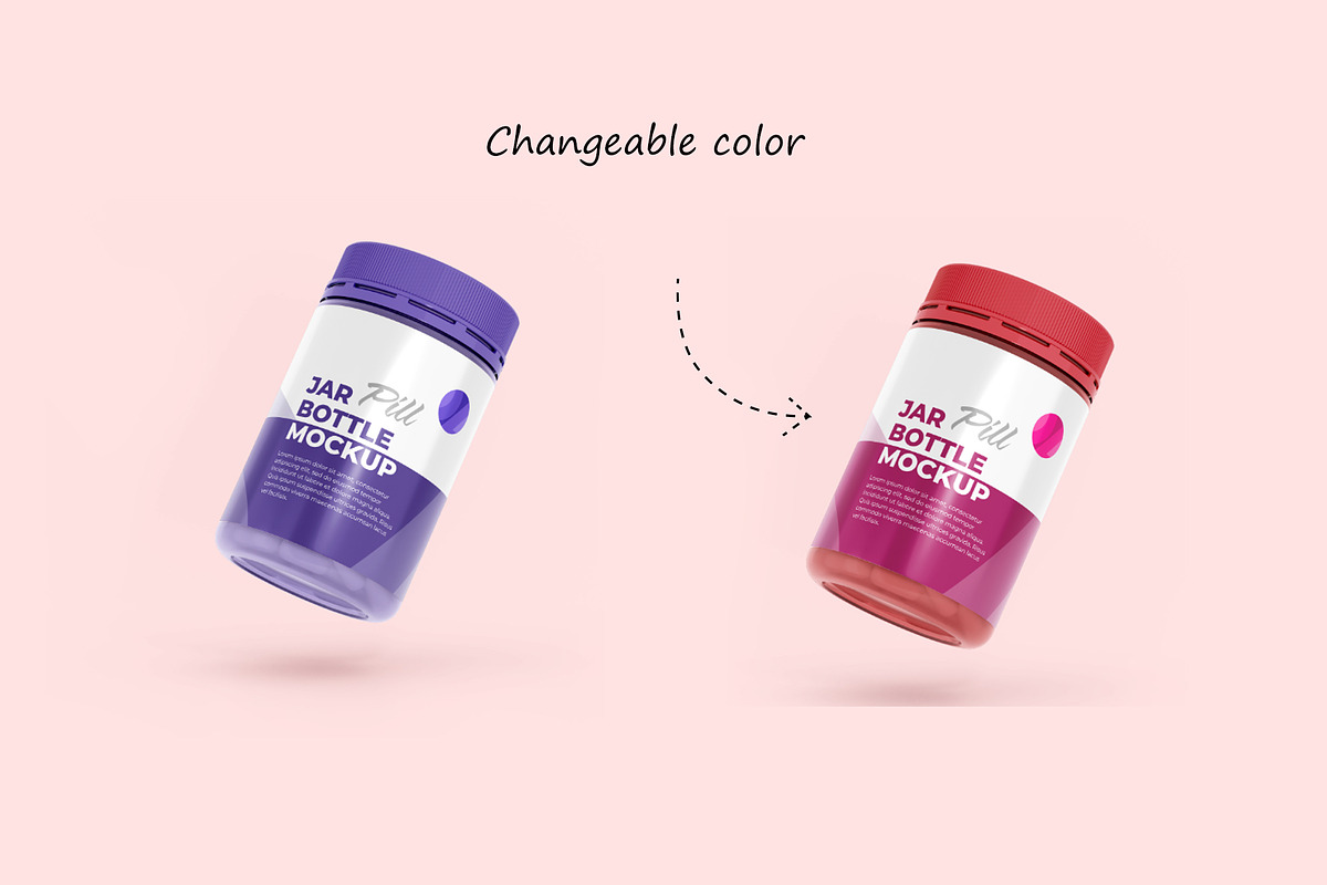 Pill Jar Bottle Mockup (08 PSD), a Packaging Mockup by Adstart (Photo 2 of 3)