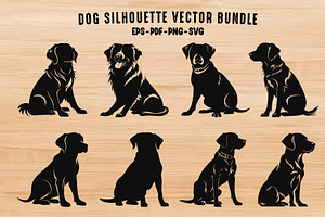Dog Vector Silhouettes Collection, an Animal Illustration by Gfx Expert Team