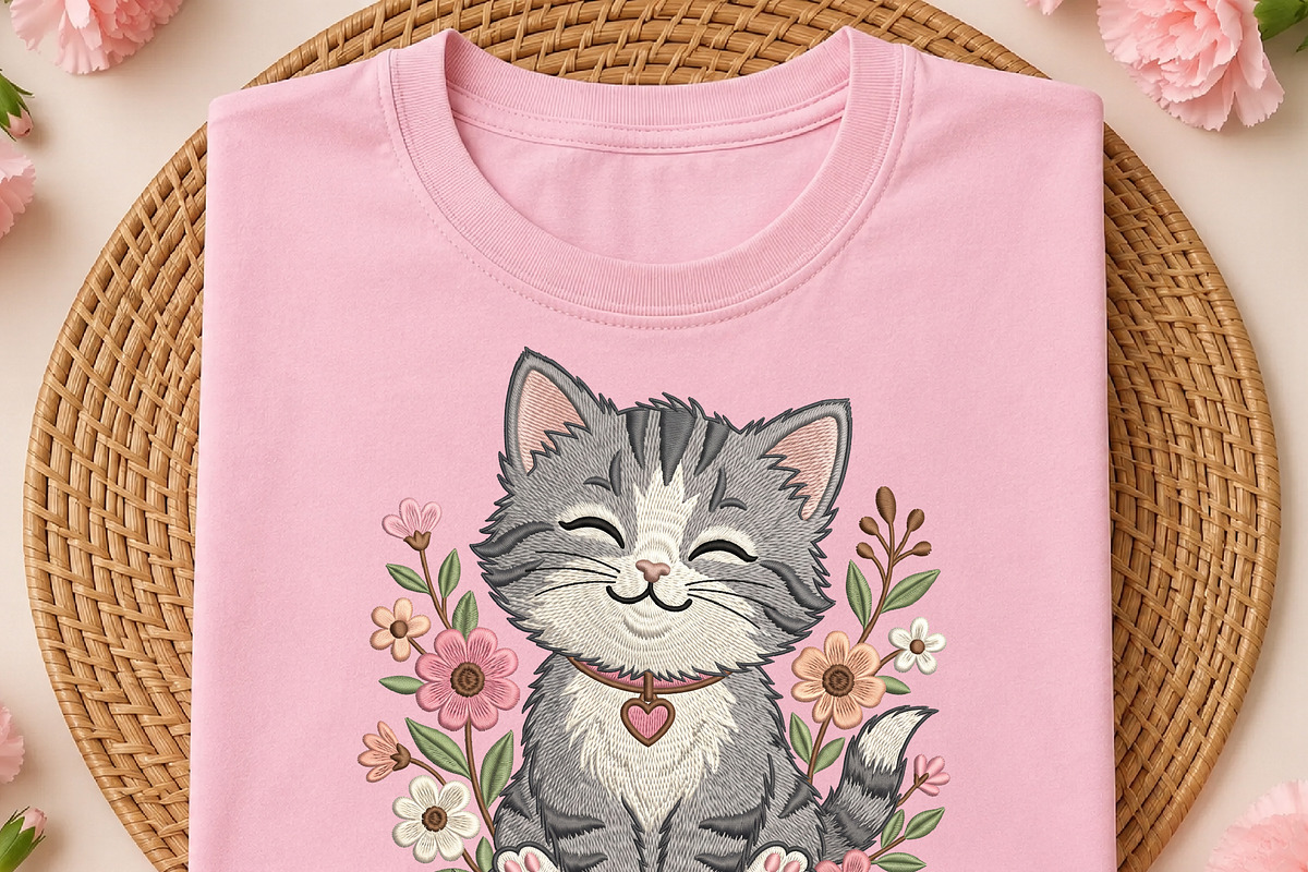 Cute Floral Cat PNG, an Object Illustration by DreamCafeArt (Photo 2 of 6)