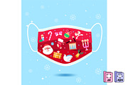 Merry ChristMASK, a Decorative Illustration by MISS CHATZ (Thumbnail 2 of 3)