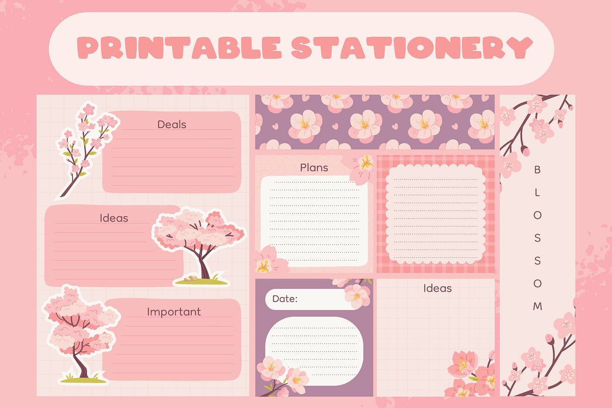 Sakura Stationery & Elements, a Stationery Template by so.ni.ka-store (Photo 5 of 11)