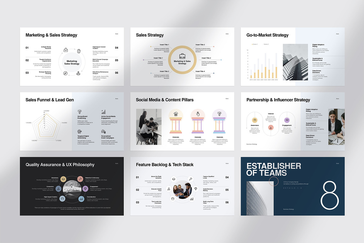 AURA Business Strategy Presentation, a Presentation Template by GoldenPixelStudio (Photo 15 of 30)
