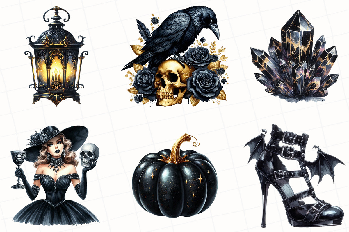 Luxury Black Halloween Clipart, an Illustration by OK Design (Photo 5 of 5)