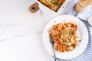 Viral Baked Spaghetti, Pizza Styled baked spaghetti pasta, a Food & Drink Photo by Rimma
