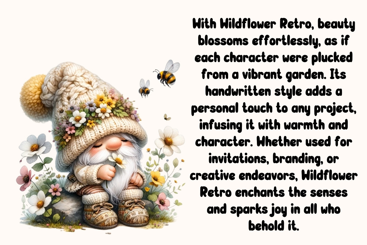 Wildflower Retro - Handwritting, a Handwritten Font by Charmingbear59.design (Photo 3 of 5)