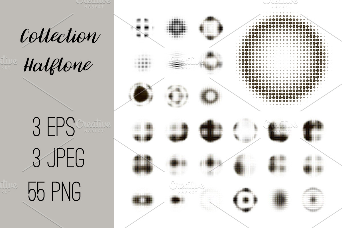 №31 Set of abstract halftone isolate, a Texture Graphic by Rasveta (Photo 1 of 3)