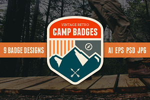 Retro Camp Badges