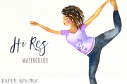 Watercolor Yoga Clipart, an Illustration by PaperSphinx (Thumbnail 3 of 3)