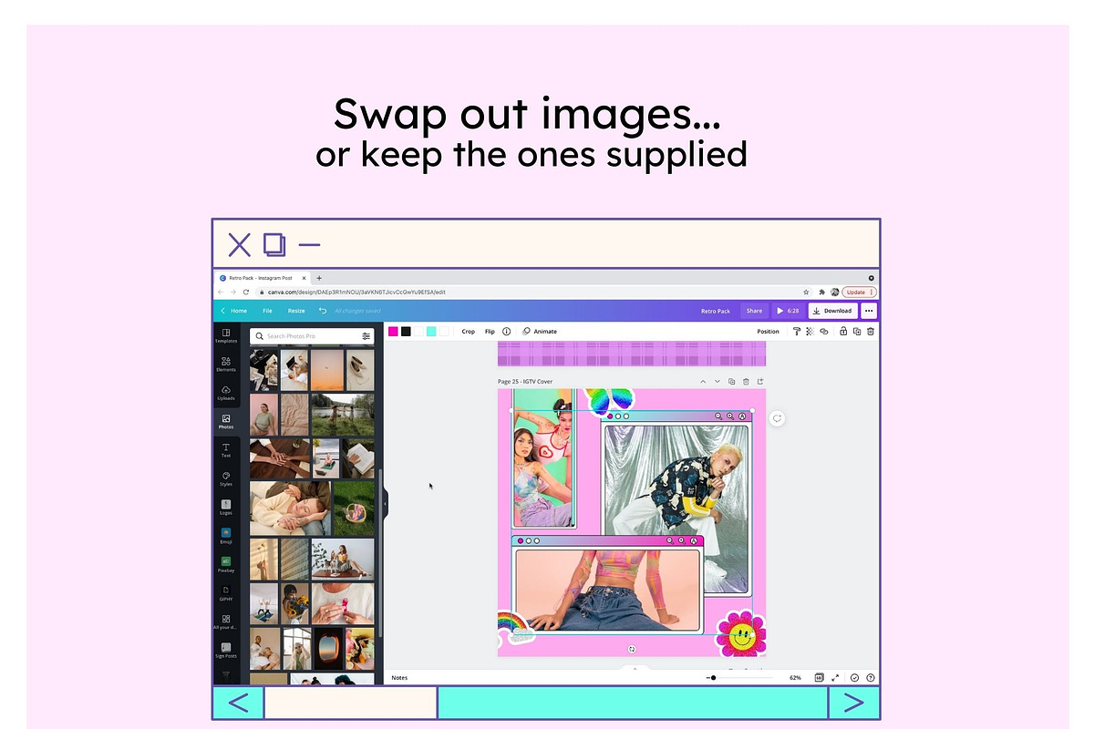 Retro Instagram Feed Canva Template, a Social Media Template by Cultive Creative (Photo 7 of 14)