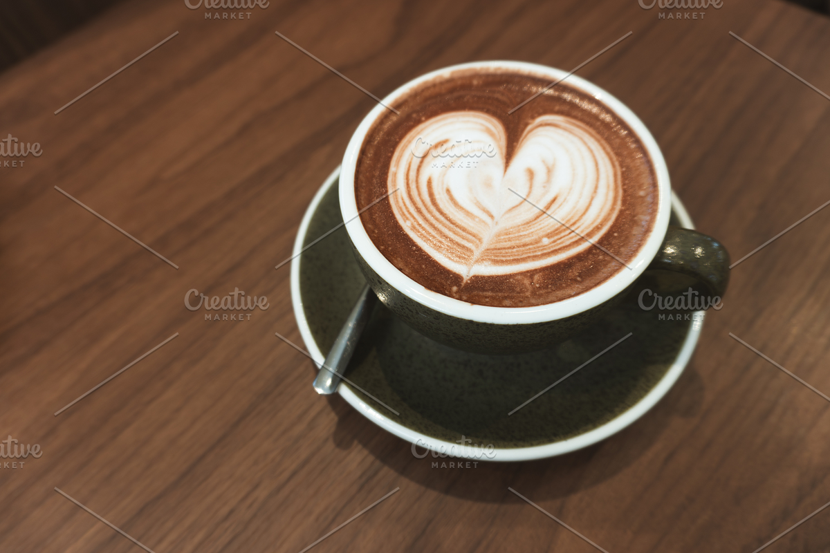 Cozy Cafe Styled Stock: Heart Latte, a Food & Drink Photo by AMMi (Photo 4 of 6)