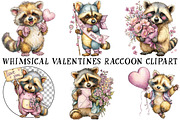 Whimsical Valentine Raccoon Clipart, an Illustration by OK Design (Thumbnail 2 of 6)
