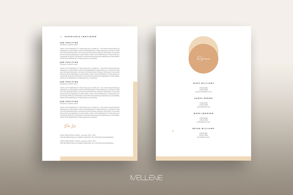 CV / Resume template for MS Word, a Resume Template by Mellene Templates (Photo 2 of 3)