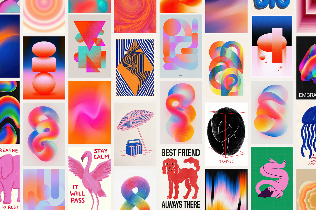 Dopamine Art Prints Bundle 100, a Background Graphic by Tomasz Ganclerz (Photo 5 of 6)