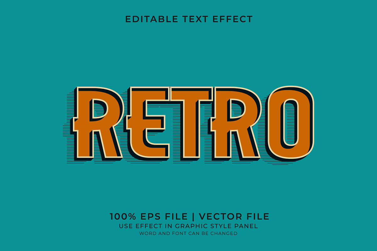 Retro Text Effects Bundle, a Layer Style Add-On by WM48 Shop (Photo 7 of 17)