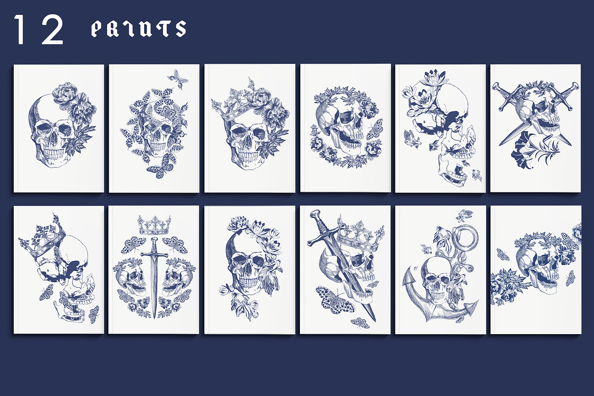 Skull art, a Texture Illustration by LanaDzi (Photo 11 of 12)