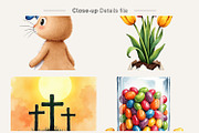 Watercolor Easter Clipart Elements, an Illustration by Artnoy (Thumbnail 4 of 8)