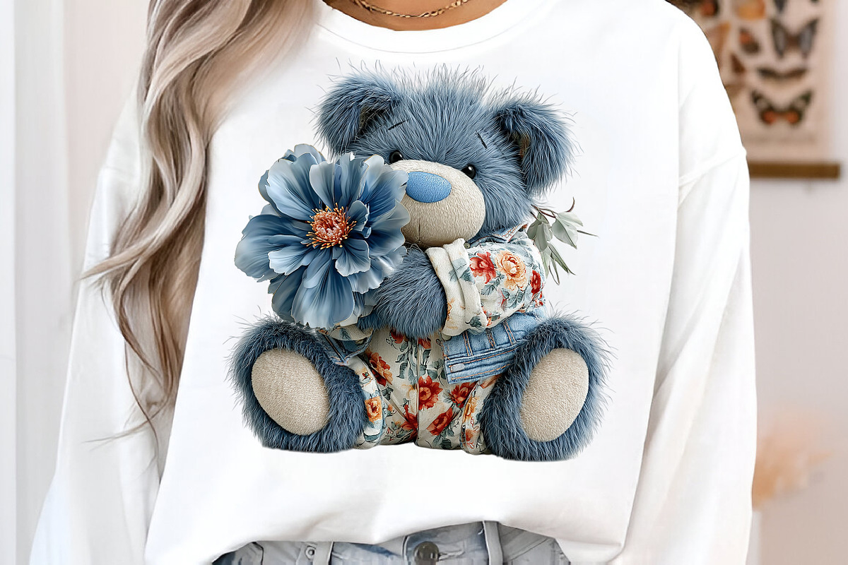 Whimsical Blue Teddy Bear Clipart, a Transportation Illustration by SinaCreation (Photo 4 of 9)
