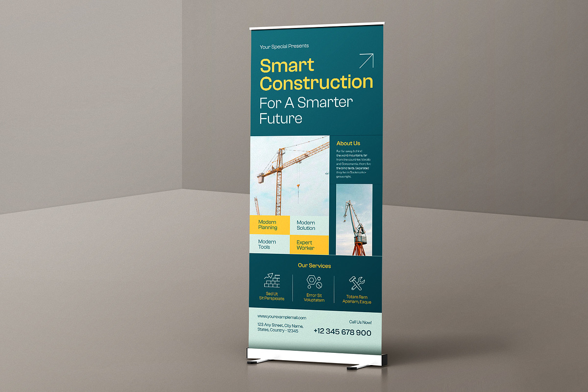 Green Construction Services Banner, a Print Template by Neermana (Photo 3 of 4)