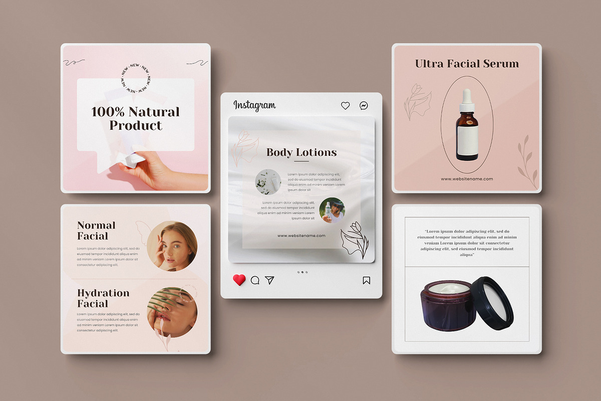 Beauty Skincare Instagram Canva, a Social Media Template by Pixelpick