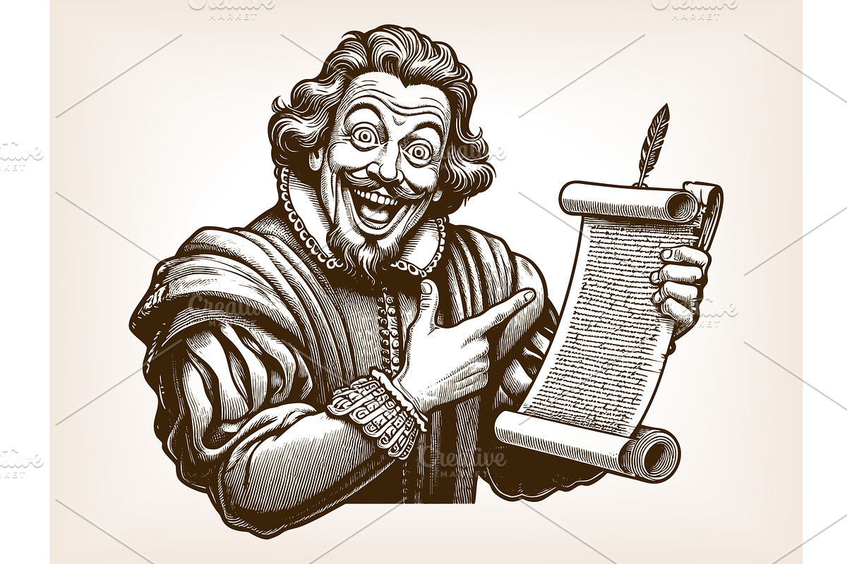 Excited renaissance man holding, a Person Illustration by AlexArt