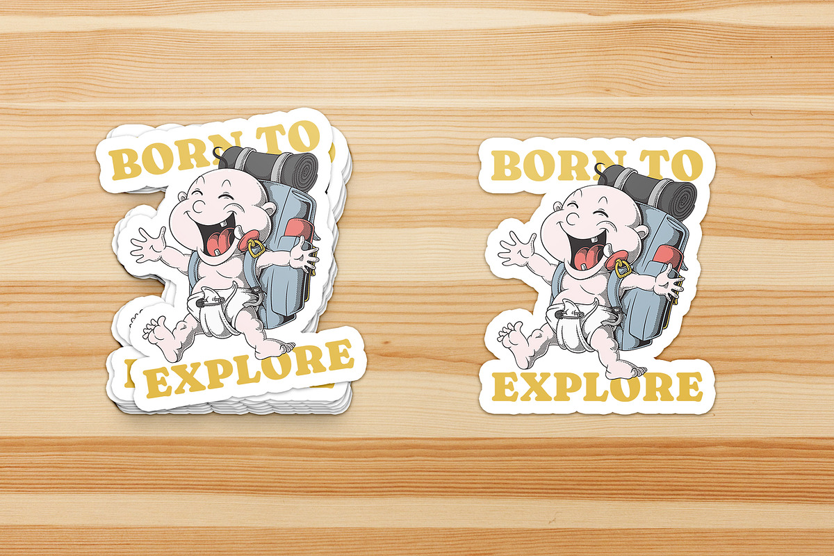 Baby Mascot with Hiking Backpack, a Branding & Logo Template by Judsart (Photo 3 of 3)