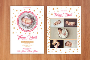 Birth Announcement Template, a Card Template by Madhabi Studio
