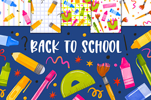 Watercolor Back to School Clipart, an Object Graphic by the_myro