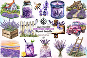 Watercolor Countryside Lavender PNG, an Illustration by Canvas Craft (Thumbnail 1 of 4)