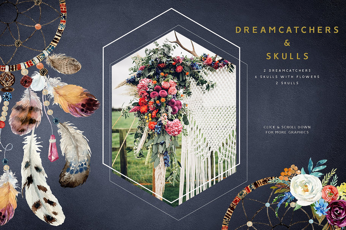 Watercolor Boho Wild Floral Set, a Decorative Illustration by Veris Studio (Photo 11 of 16)