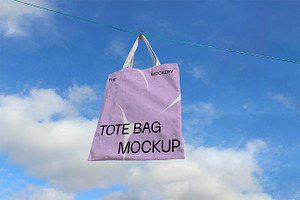 White Canvas Tote Bag Mockup