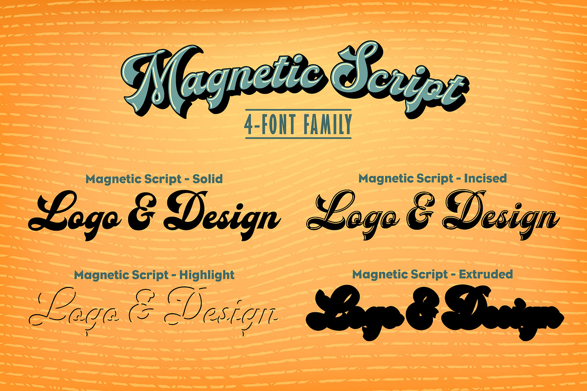 Magnetic Script Font Family, a Script Font by Mysterylab Designs (Photo 2 of 8)