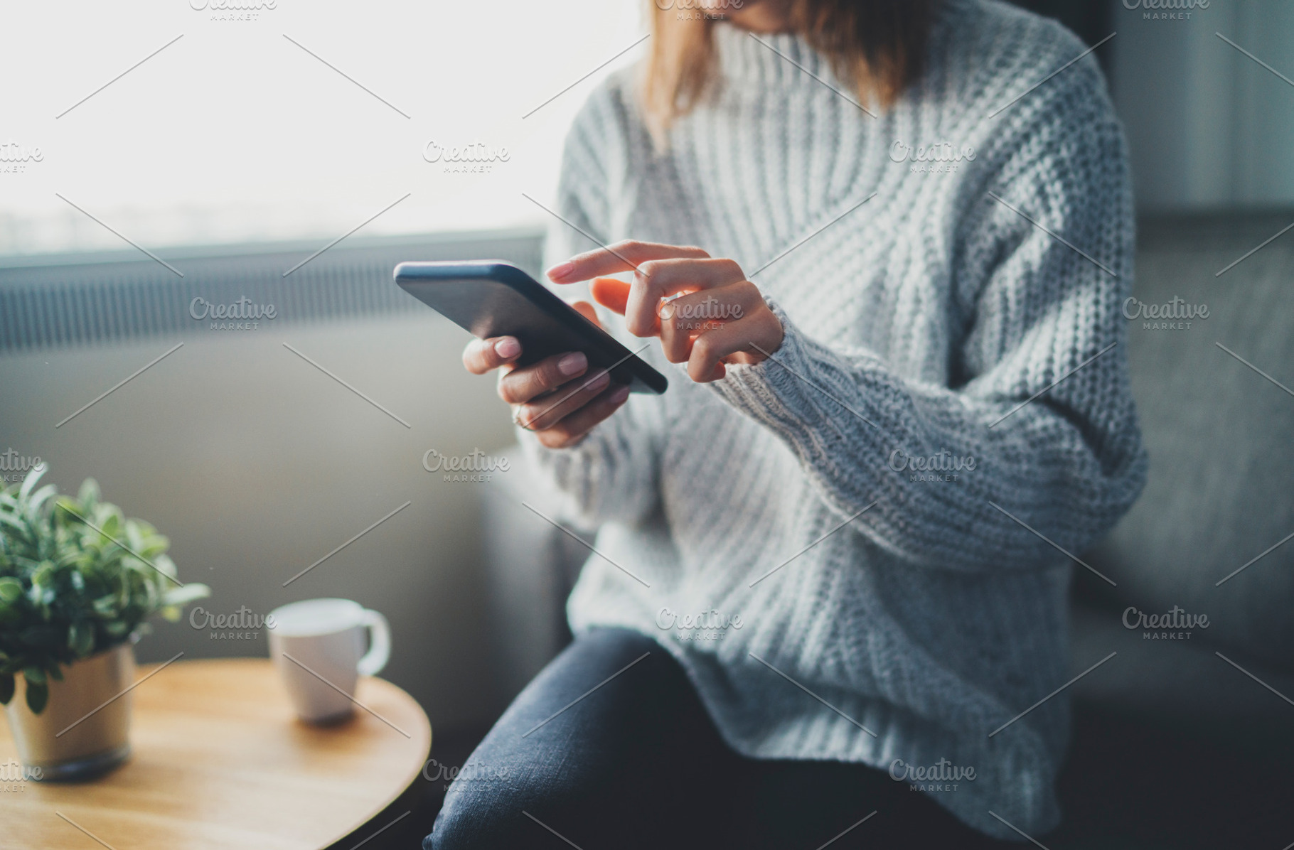 Girl using smartphone stock photo containing smartphone and laptop, a Technology Photo by ImYanis
