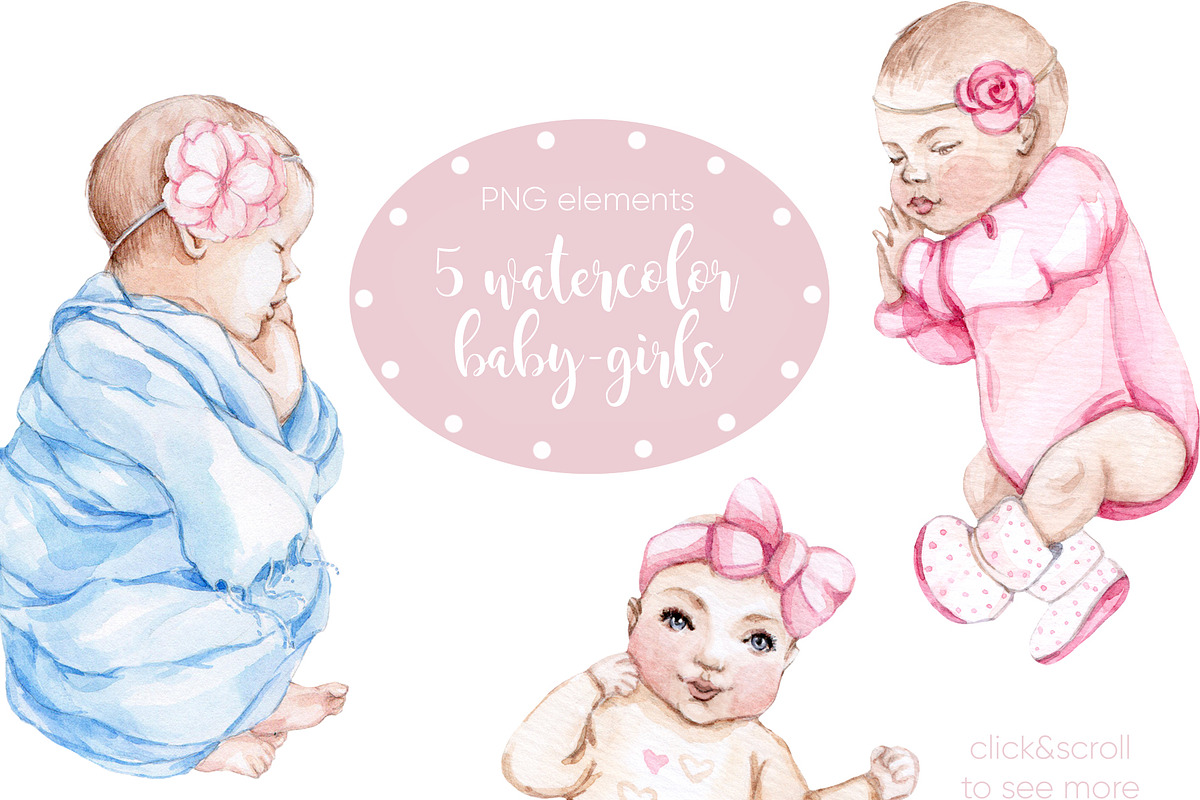 Watercolor NEW Honey Baby Girl, an Animal Illustration by S_ARTLOVE (Photo 2 of 8)
